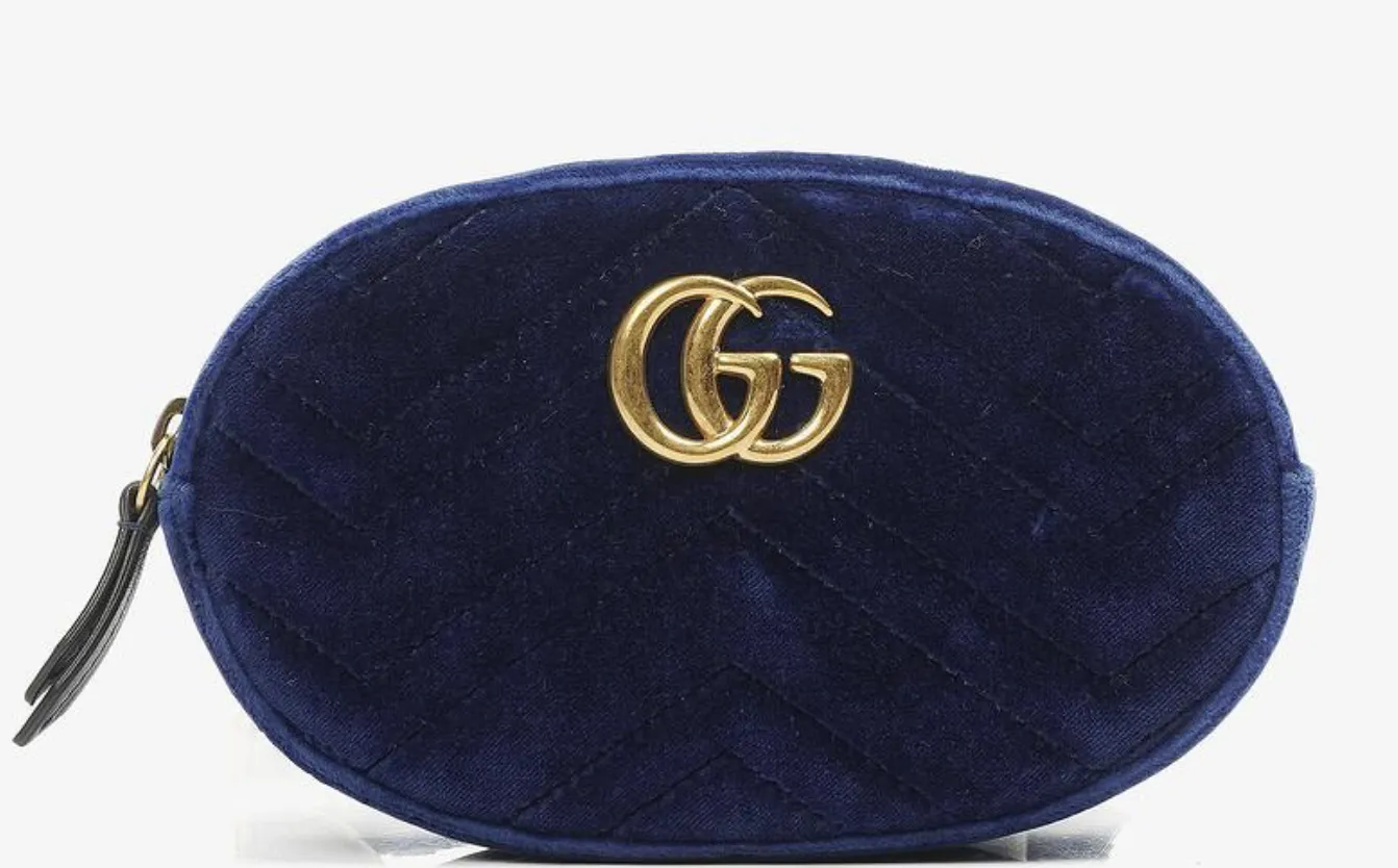 GUCCI CINTURÓN BOLSO MARMONT OVAL AZUL